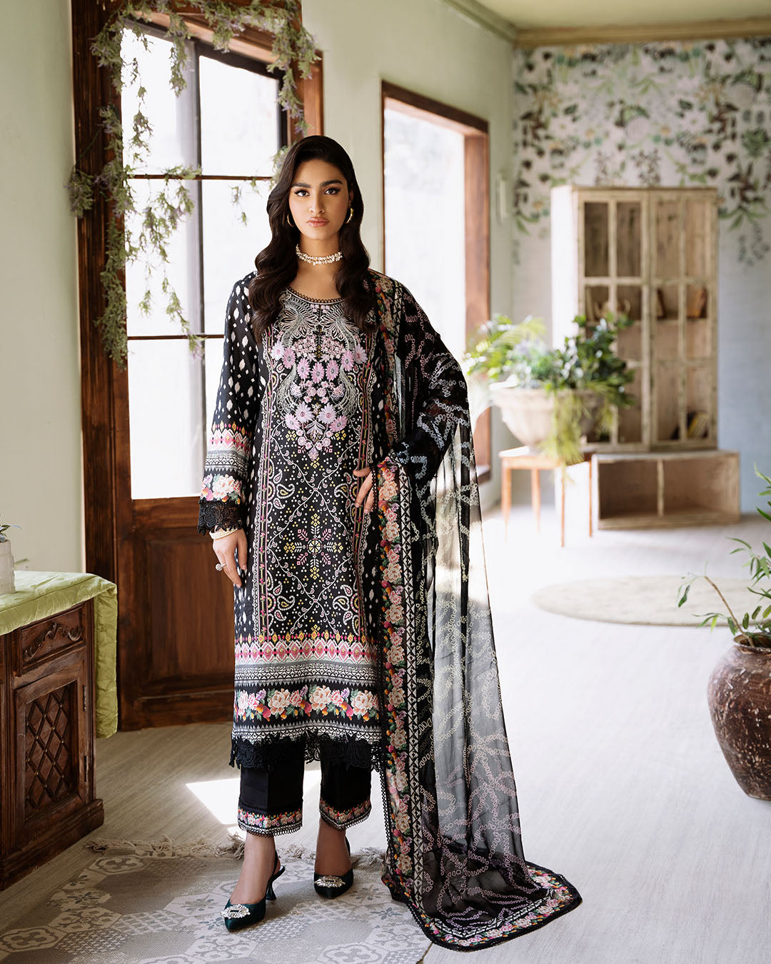 Roheenaz | Flora Printed Lawn | Veridian - Pakistani Clothes for women, in United Kingdom and United States