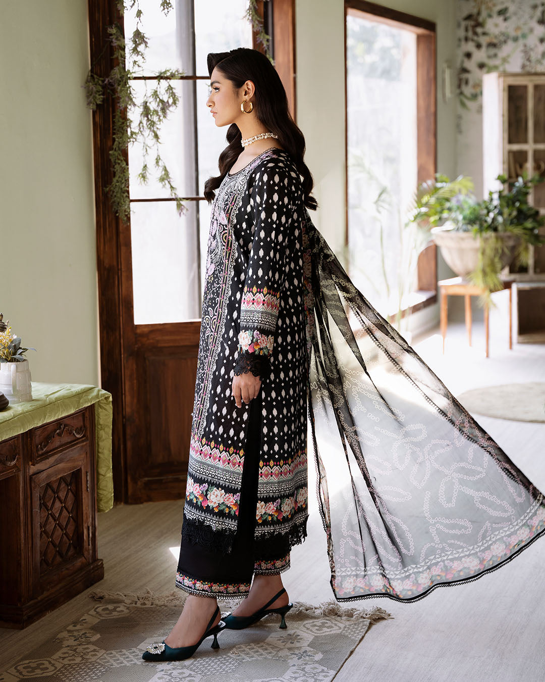 Roheenaz | Flora Printed Lawn | Veridian - Pakistani Clothes for women, in United Kingdom and United States