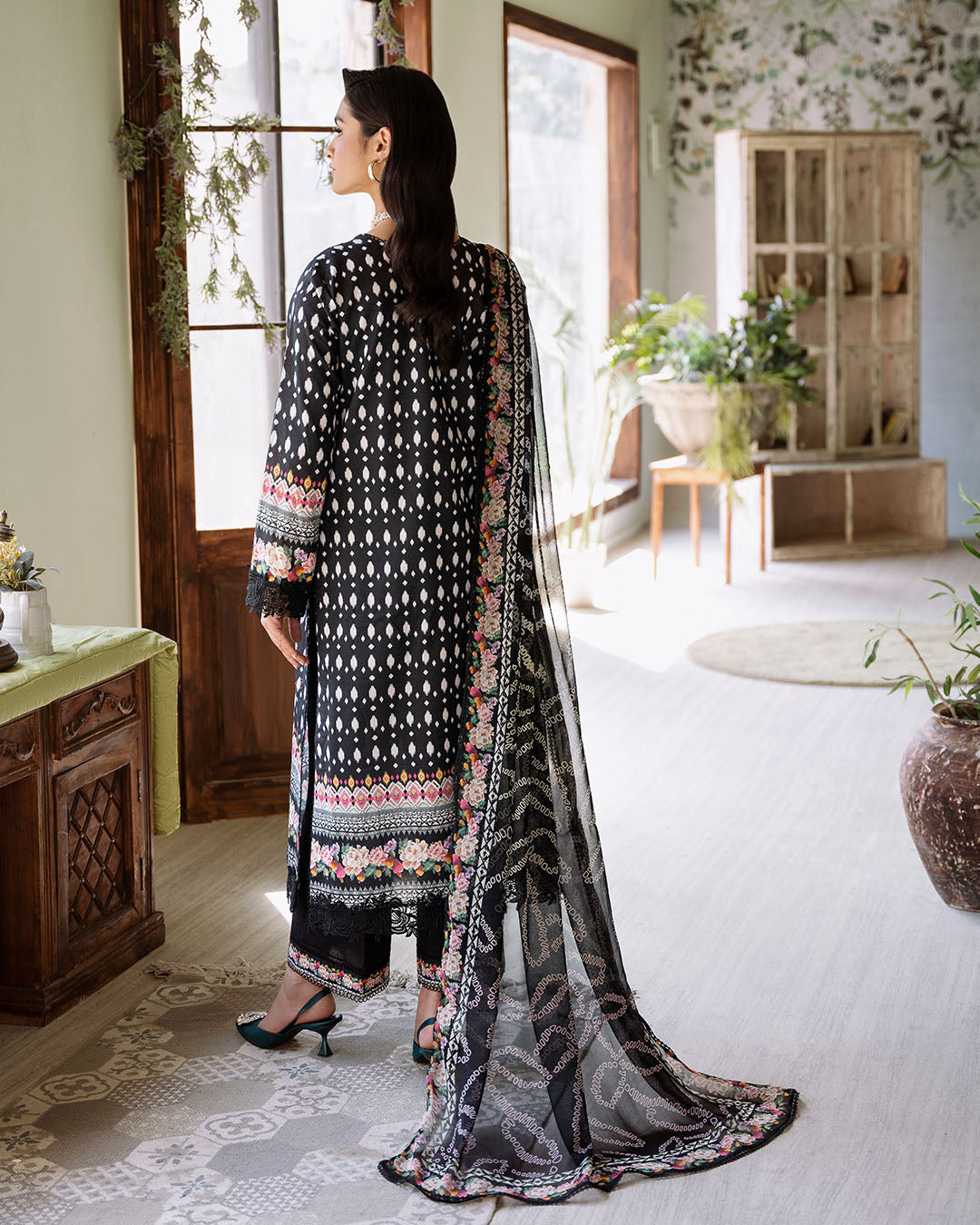 Roheenaz | Flora Printed Lawn | Veridian - Pakistani Clothes for women, in United Kingdom and United States