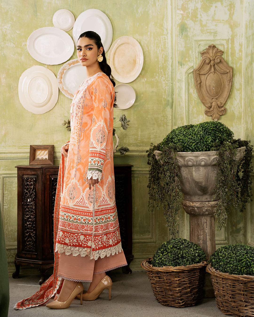 Roheenaz | Flora Printed Lawn | Cascade - Pakistani Clothes for women, in United Kingdom and United States