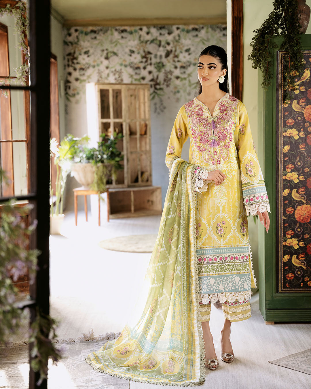 Roheenaz | Flora Printed Lawn | Mystique - Pakistani Clothes for women, in United Kingdom and United States