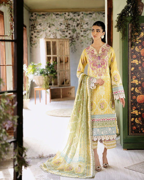 Roheenaz | Flora Printed Lawn | Mystique - Hoorain Designer Wear - Pakistani Designer Clothes for women, in United Kingdom, United states, CA and Australia