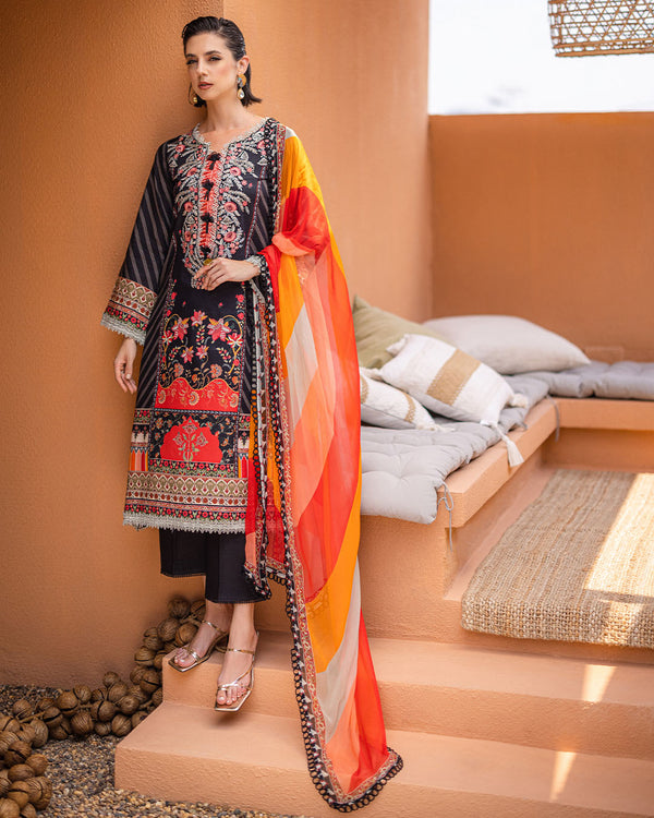 Roheenaz | Azalea Printed Lawn 24 | Midnight Mirage - Pakistani Clothes for women, in United Kingdom and United States