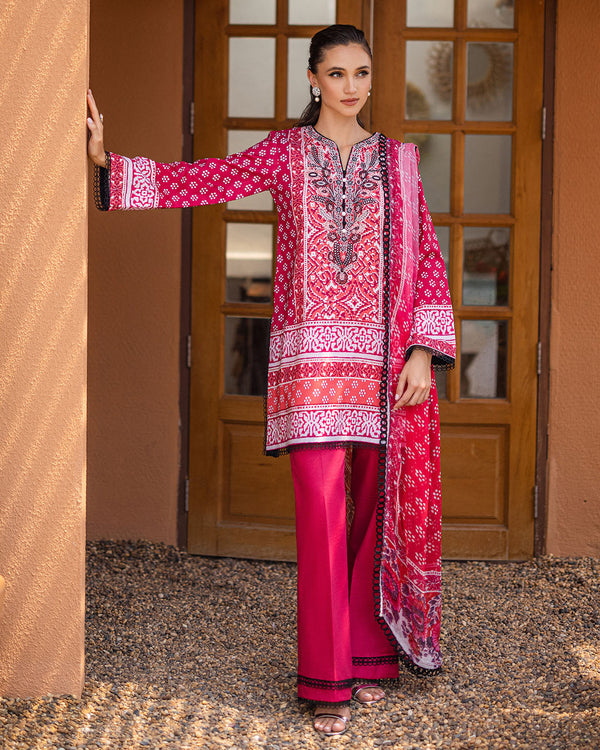 Roheenaz | Azalea Printed Lawn 24 | Coral Cascade - Pakistani Clothes for women, in United Kingdom and United States