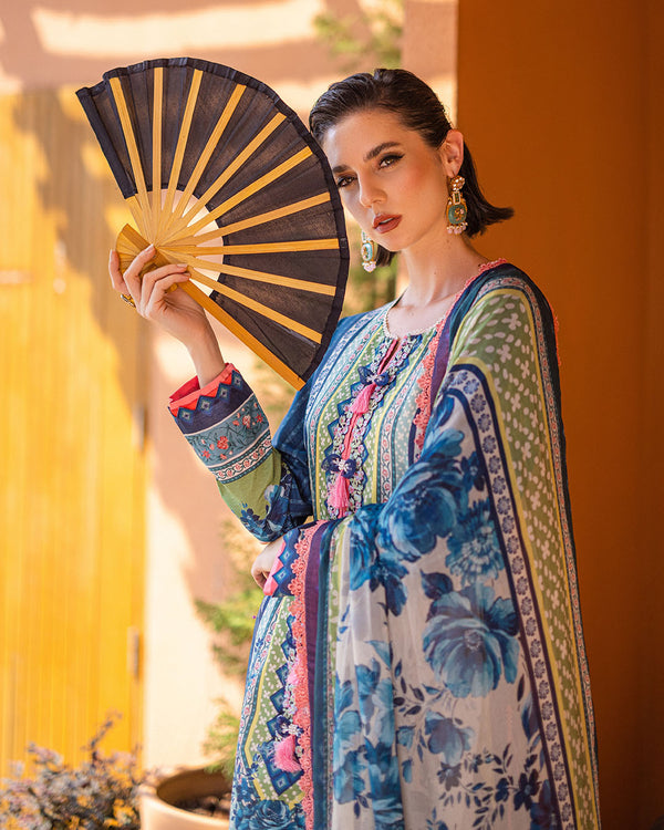 Roheenaz | Azalea Printed Lawn 24 | Mirage Mesh - Pakistani Clothes for women, in United Kingdom and United States