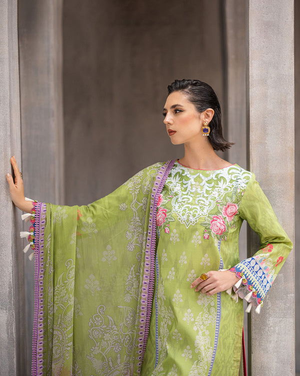 Roheenaz | Azalea Printed Lawn 24 | Serene Seafoam - Pakistani Clothes for women, in United Kingdom and United States