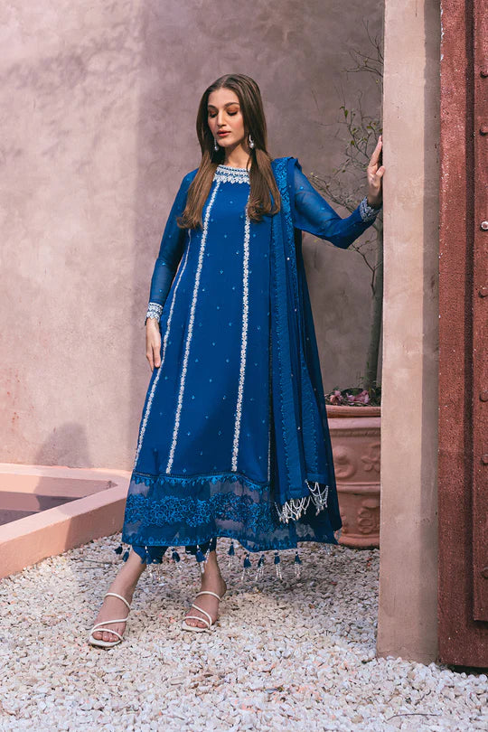 Azure | Embroidered Ensembles 3 Pcs | Radiant Sky - Hoorain Designer Wear - Pakistani Ladies Branded Stitched Clothes in United Kingdom, United states, CA and Australia