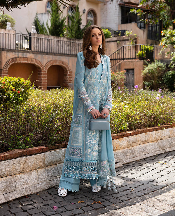 Republic Womenswear | Ilana Eid Luxury Lawn | Azure - Hoorain Designer Wear - Pakistani Ladies Branded Stitched Clothes in United Kingdom, United states, CA and Australia