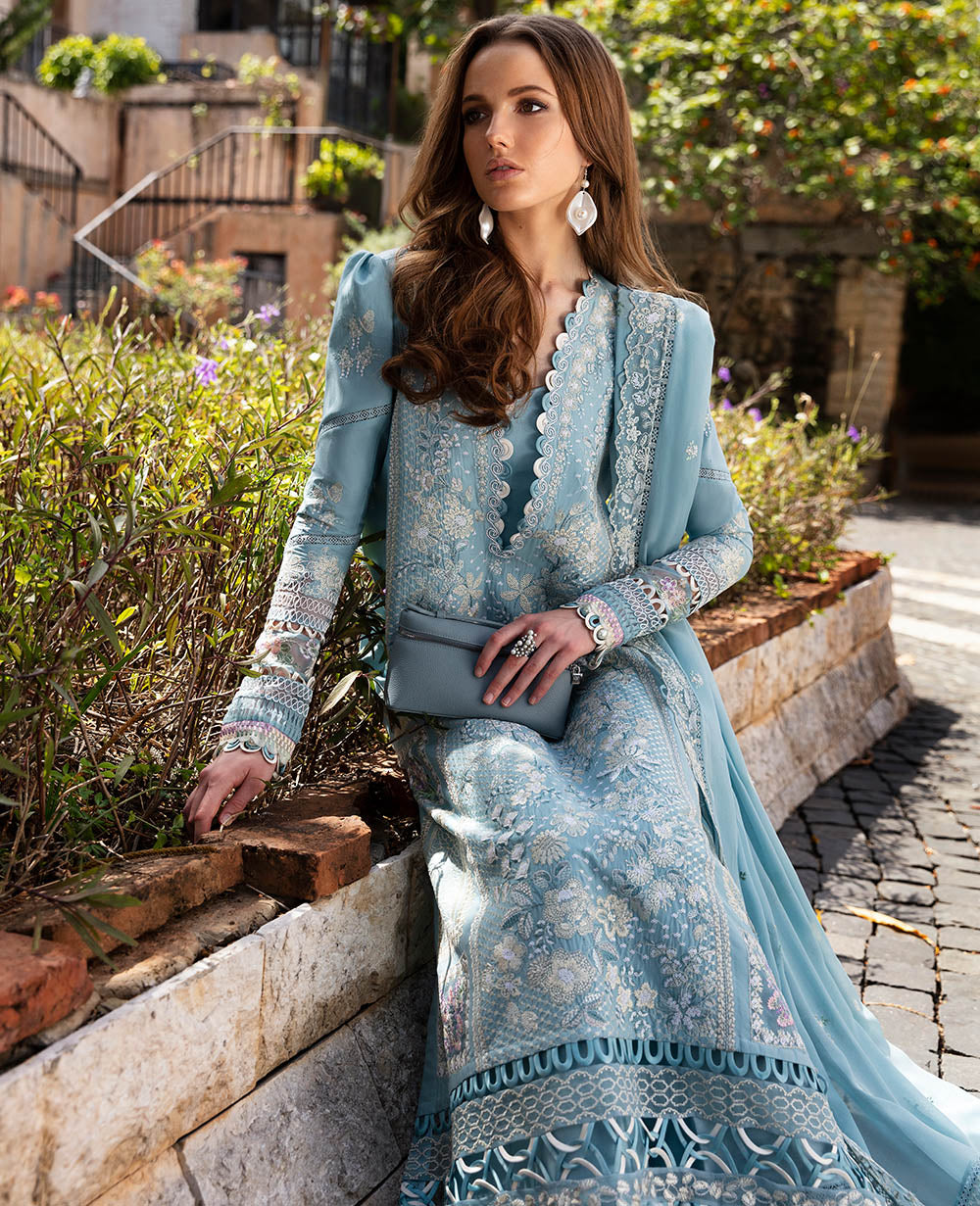 Republic Womenswear | Ilana Eid Luxury Lawn | Azure - Pakistani Clothes for women, in United Kingdom and United States