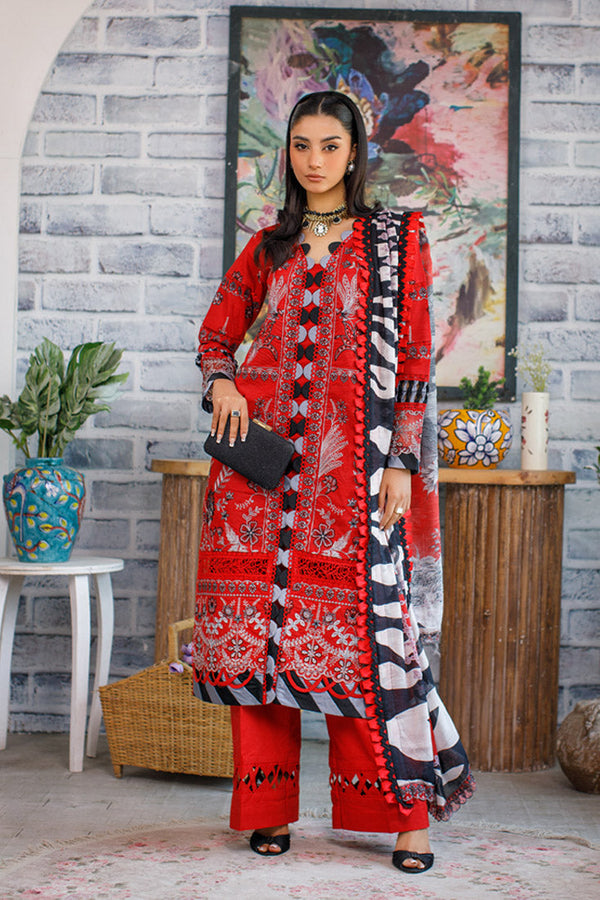 Marjjan | Cranation Lawn | SLC-21 A - Hoorain Designer Wear - Pakistani Designer Clothes for women, in United Kingdom, United states, CA and Australia