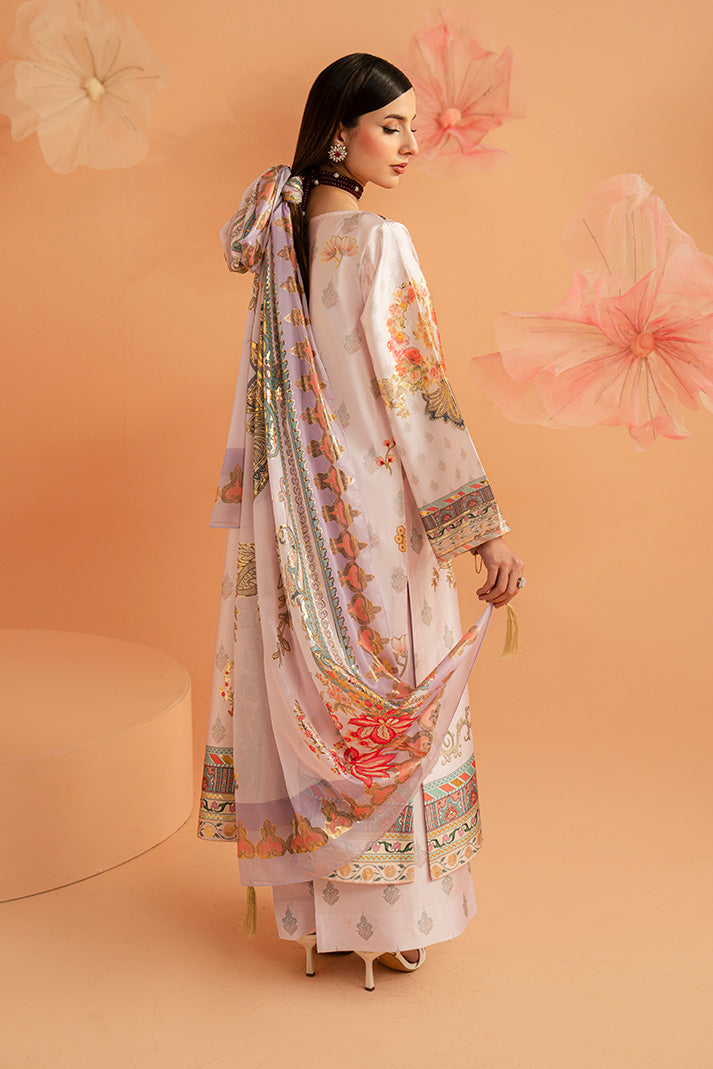 Imrozia Premium | Amelia Printed Silk | SP-157 Lilac Opulence