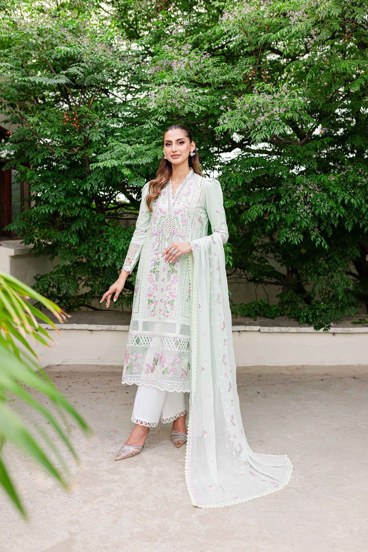 Sable Vogue | Shiree Lawn 24 | Mint Garden - Pakistani Clothes for women, in United Kingdom and United States