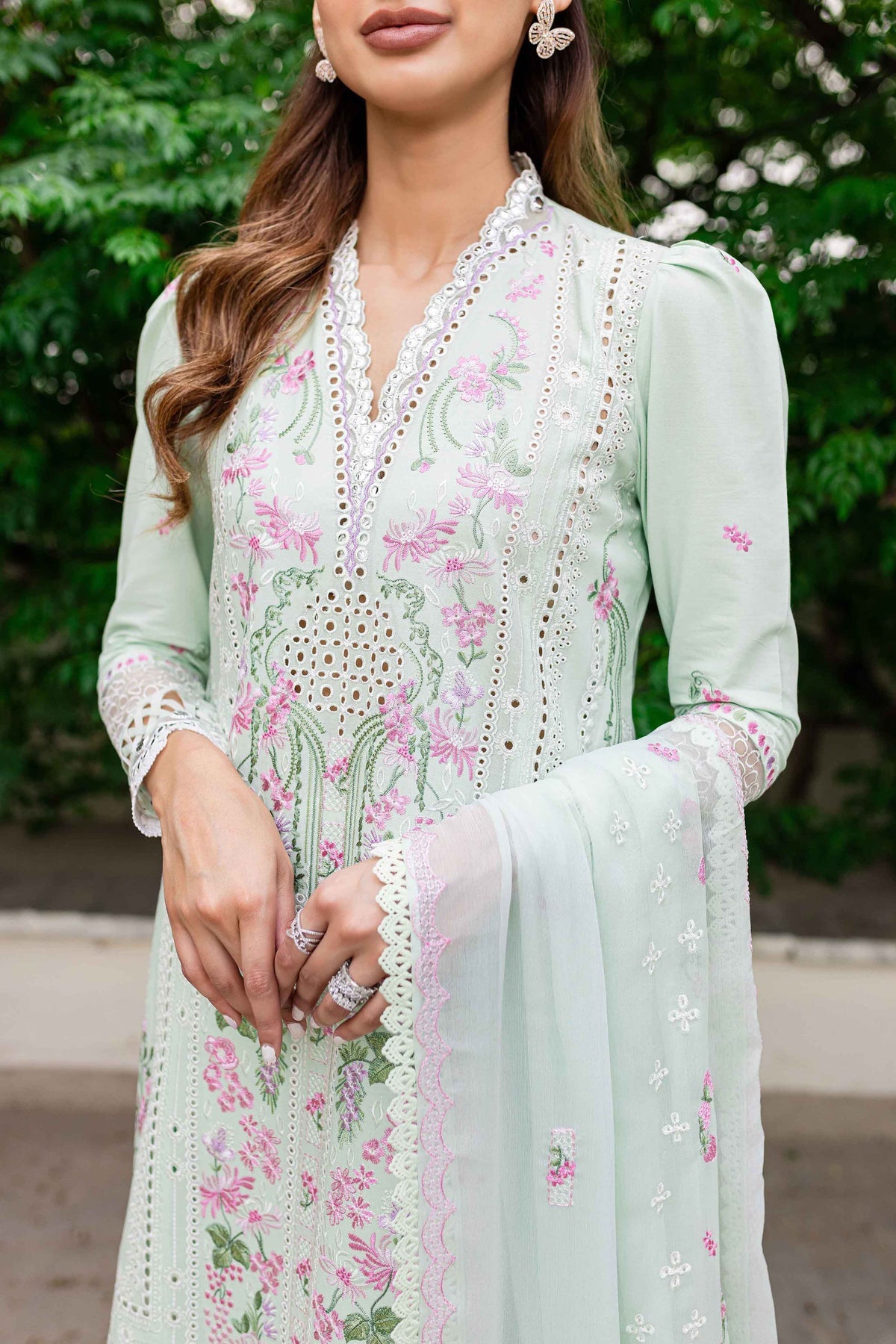 Sable Vogue | Shiree Lawn 24 | Mint Garden - Pakistani Clothes for women, in United Kingdom and United States