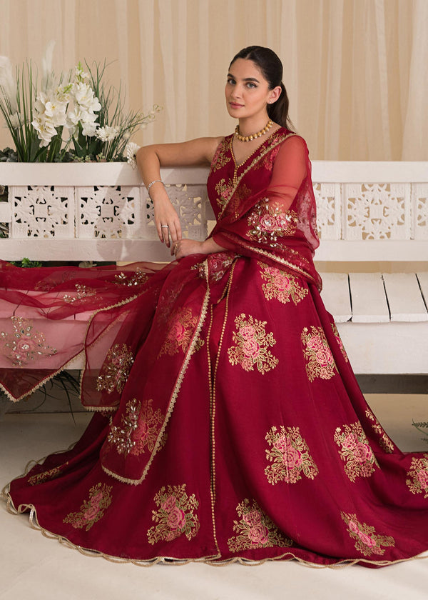 Sadaf Fawad Khan | Lyla Festive Pret | Deep Rose - Hoorain Designer Wear - Pakistani Ladies Branded Stitched Clothes in United Kingdom, United states, CA and Australia
