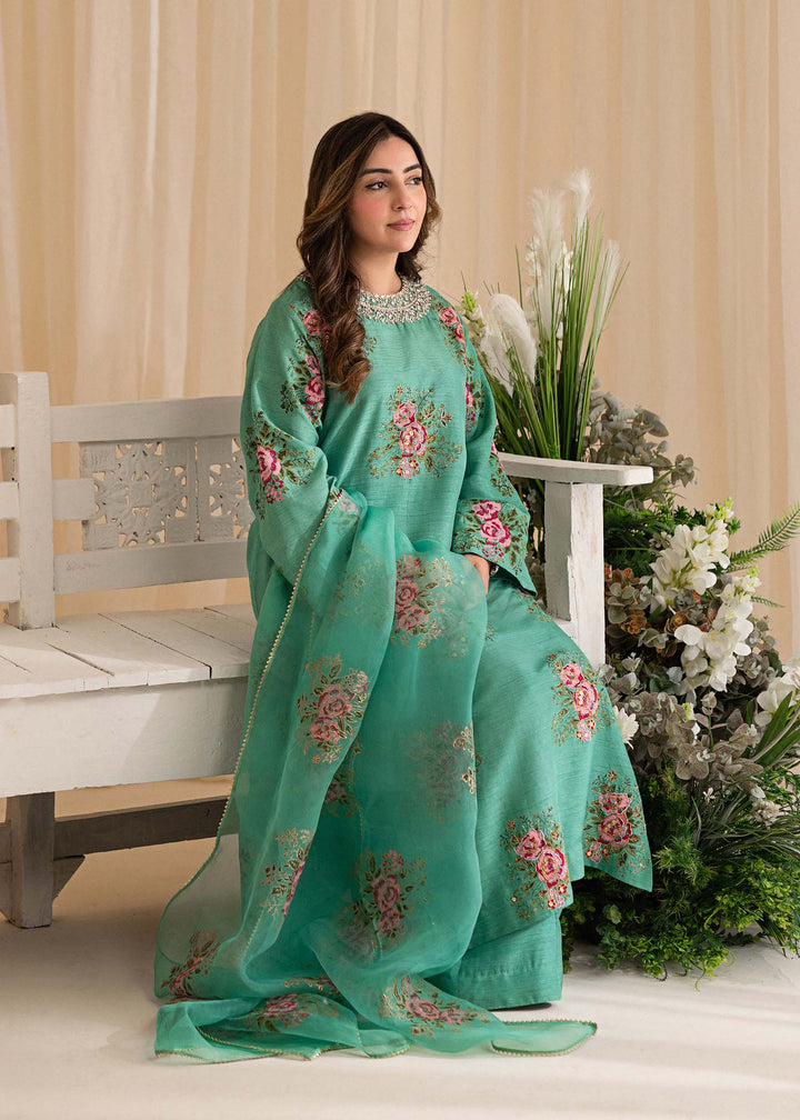 Sadaf Fawad Khan | Lyla Festive Pret | Dorothy Turquoise - Hoorain Designer Wear - Pakistani Ladies Branded Stitched Clothes in United Kingdom, United states, CA and Australia
