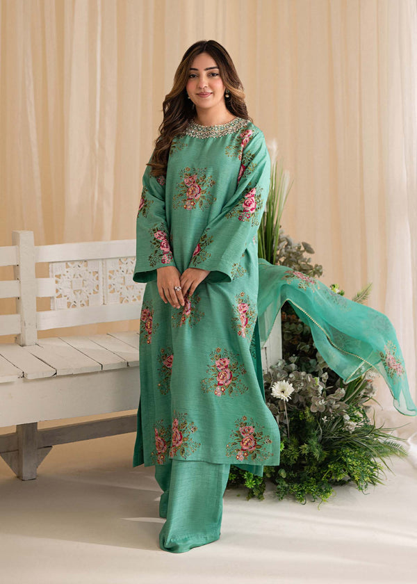 Sadaf Fawad Khan | Lyla Festive Pret | Dorothy Turquoise - Hoorain Designer Wear - Pakistani Ladies Branded Stitched Clothes in United Kingdom, United states, CA and Australia