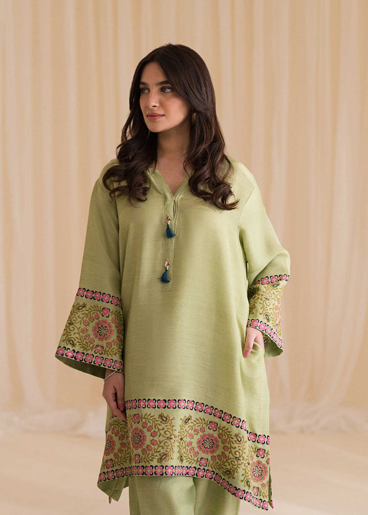 Sadaf Fawad Khan | Lyla Festive Pret | Moss - Hoorain Designer Wear - Pakistani Ladies Branded Stitched Clothes in United Kingdom, United states, CA and Australia