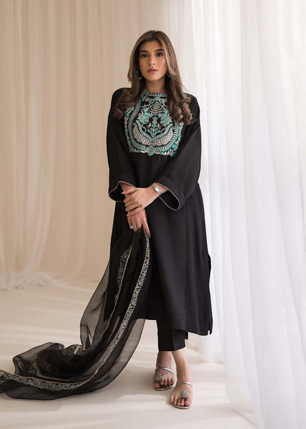 Sadaf Fawad Khan | Lyla Festive Pret | Black Pool - Hoorain Designer Wear - Pakistani Ladies Branded Stitched Clothes in United Kingdom, United states, CA and Australia