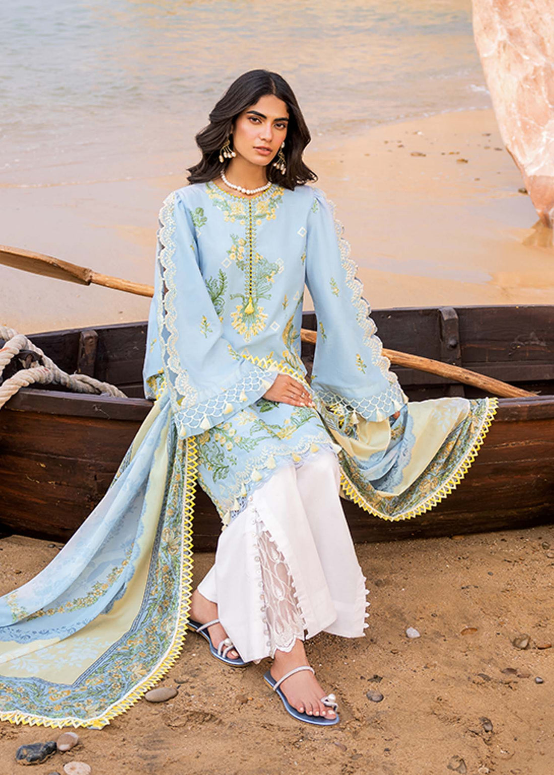 Sadaf Fawad Khan | Siraa Luxury Lawn 24| Amani (B) - Pakistani Clothes for women, in United Kingdom and United States