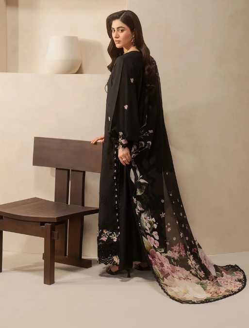 Elaf Premium | E Craft Chikankari 26 |EHC-5A CHARCOAL