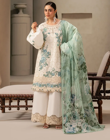 Elaf Premium | E Craft Chikankari 26 |EHC-1A VANILLA