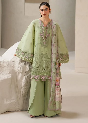 Elaf Premium | E Craft Chikankari 26 | EHC-6A BASIL