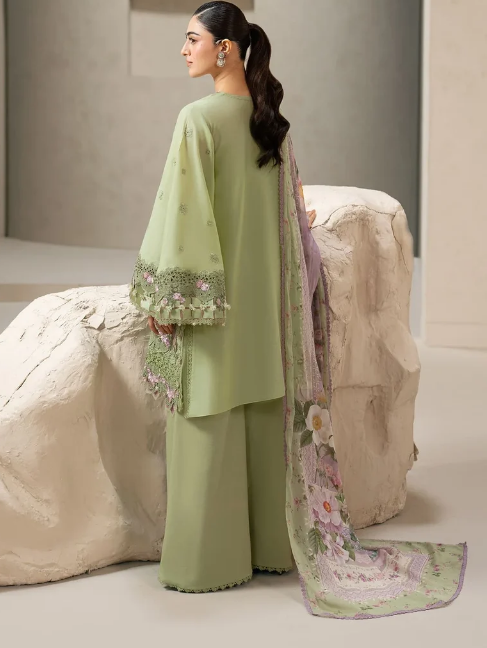 Elaf Premium | E Craft Chikankari 26 | EHC-6A BASIL