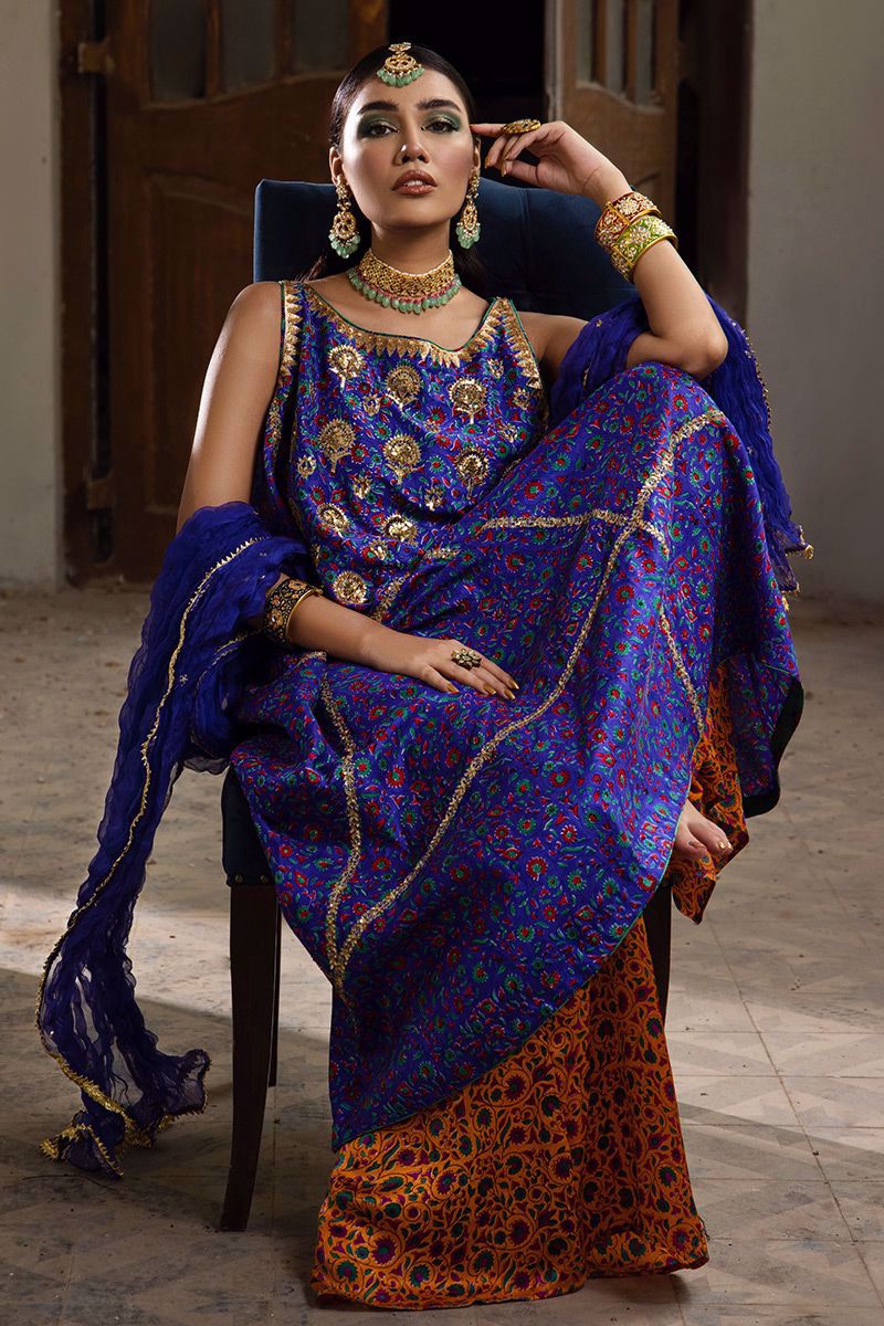 The Pink Tree Company | Wedding Wear | COBALT BLUE - Pakistani Clothes for women, in United Kingdom and United States