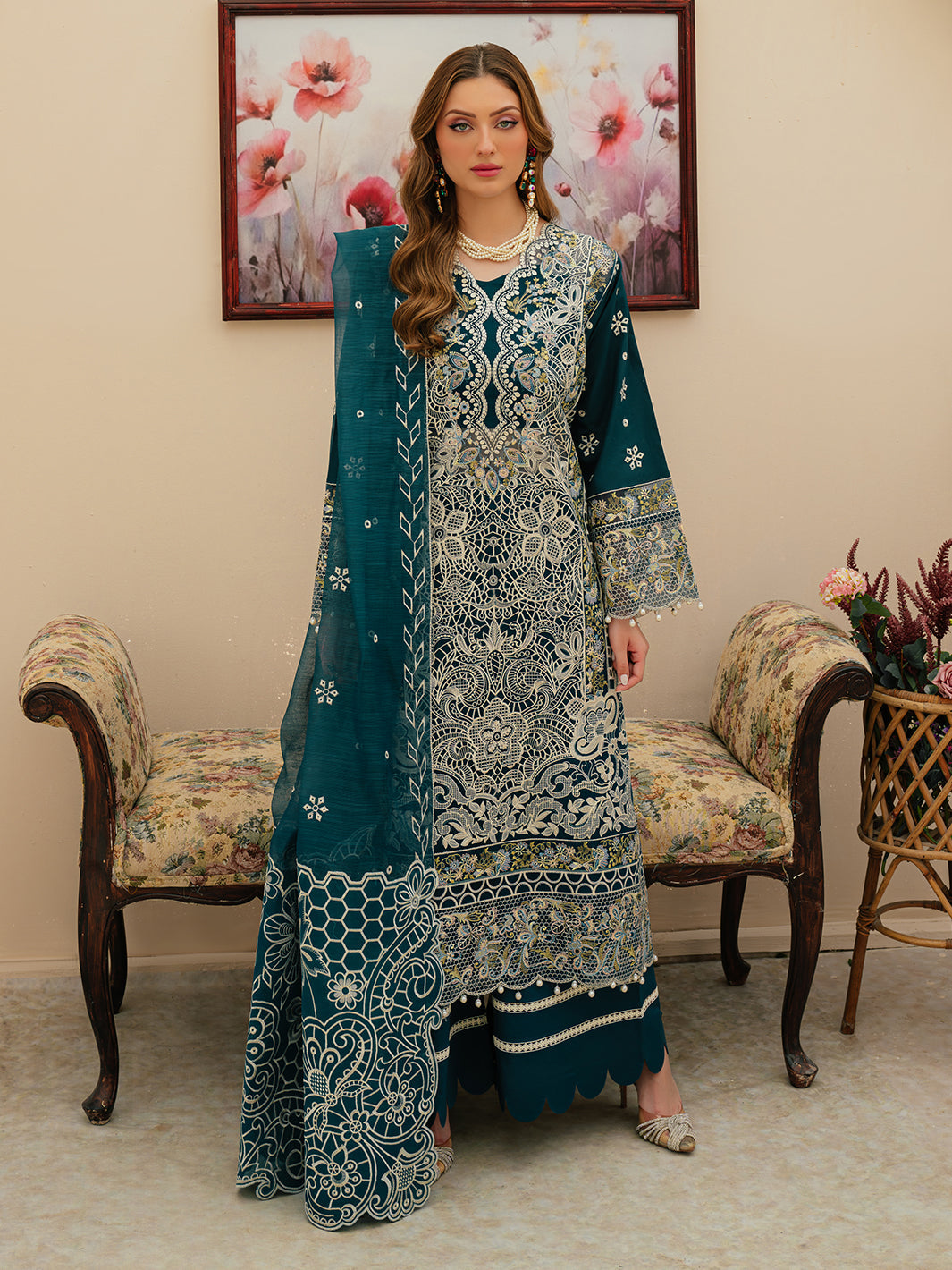 Mahnur | Allenura Luxury Lawn 24 | TUSCANY - Pakistani Clothes for women, in United Kingdom and United States