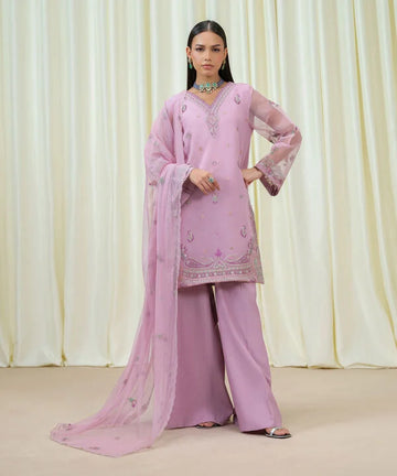 Sapphire | Fall Winter 25 | 3 Piece - Embroidered Organza Suit U3FELX25V821