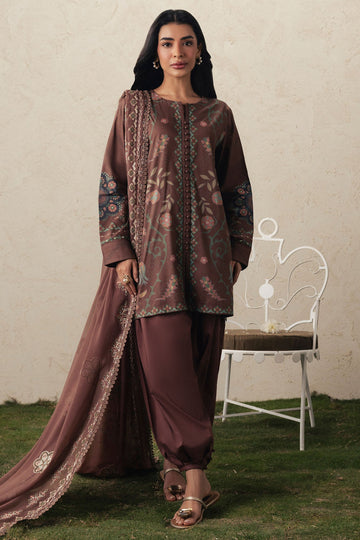 Cross Stitch | The Moonsoon Edit 26 | BRUNETTE GLAM-3PC PRINTED SUIT