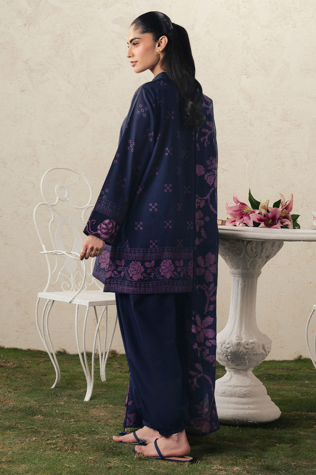 Cross Stitch | The Moonsoon Edit 26 | MAGENTA MUSE-3PC PRINTED SUIT