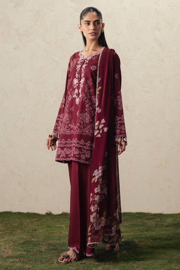 Cross Stitch | The Moonsoon Edit 26 | VELVET WHISPER-3PC PRINTED SUIT