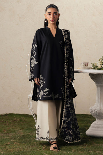 Cross Stitch | The Moonsoon Edit 26 | EBONY LACE-3PC PRINTED SUIT