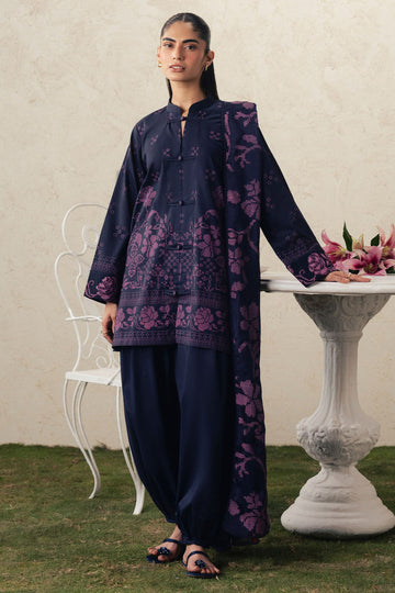 Cross Stitch | The Moonsoon Edit 26 | MAGENTA MUSE-3PC PRINTED SUIT