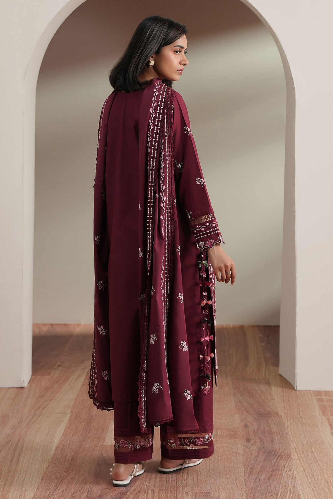 Cross Stitch | Mahiri Embroidered Collection 26 |CRIMSON