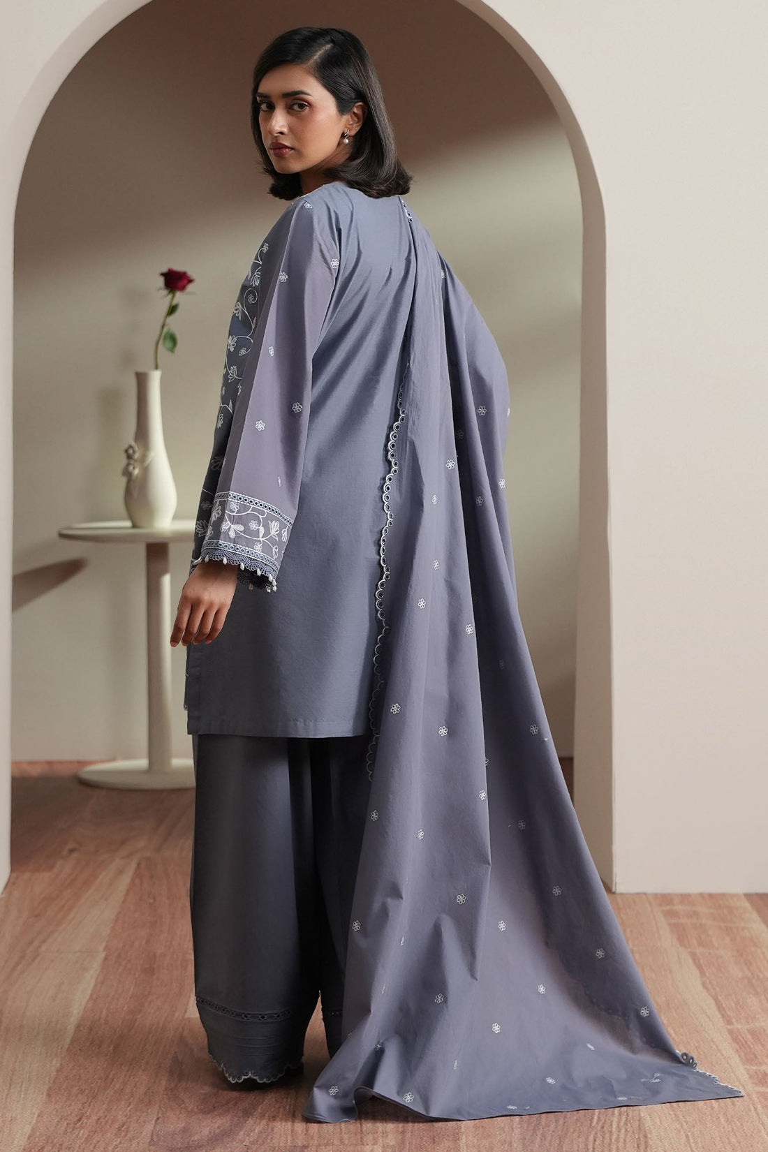 Cross Stitch | Mahiri Embroidered Collection 26 | SLATE PETALS