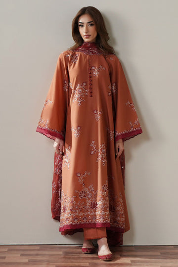 Cross Stitch | Mahiri Embroidered Collection 26 |SCARLET EMBER