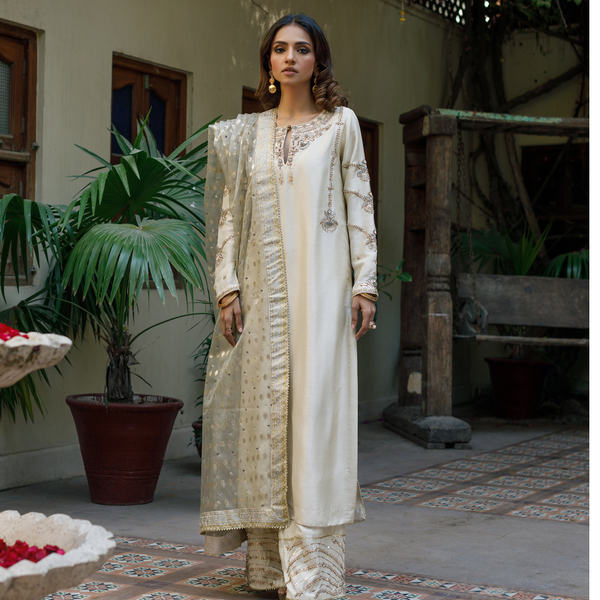 Wahajmkhan | Bahar Begum Formals | IVORY RAW BAHAR - Pakistani Clothes for women, in United Kingdom and United States
