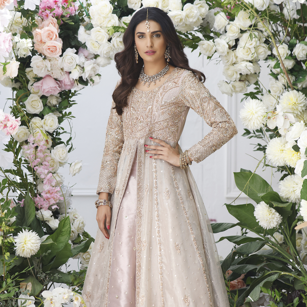 Wahajmkhan | Eden wedding Formals | ROSE GOLD ANARKALI & LENGA - Pakistani Clothes for women, in United Kingdom and United States