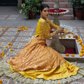 Wahajmkhan | Bahar Begum Formals | MUSTARD LAYERED LEHNGA CHOLI - Pakistani Clothes for women, in United Kingdom and United States