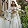 Wahajmkhan | Bahar Begum Formals | WHITE GOLD MERMAID LC - Pakistani Clothes for women, in United Kingdom and United States