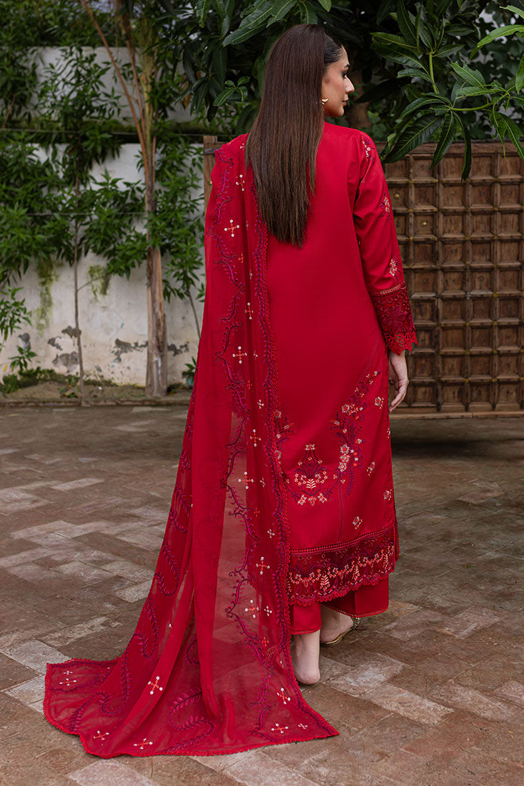 Marjjan | Aangan Embroidered Viscose |  PEV-24 B (RED)