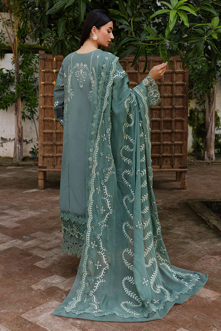 Marjjan | Aangan Embroidered Viscose |  PEV-24 A (OLIVE GREEN)