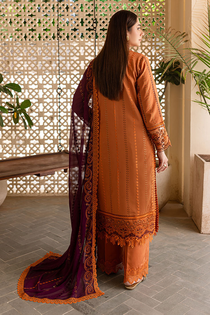 Marjjan | Aangan Embroidered Viscose |  PEV-23 B (RUST)