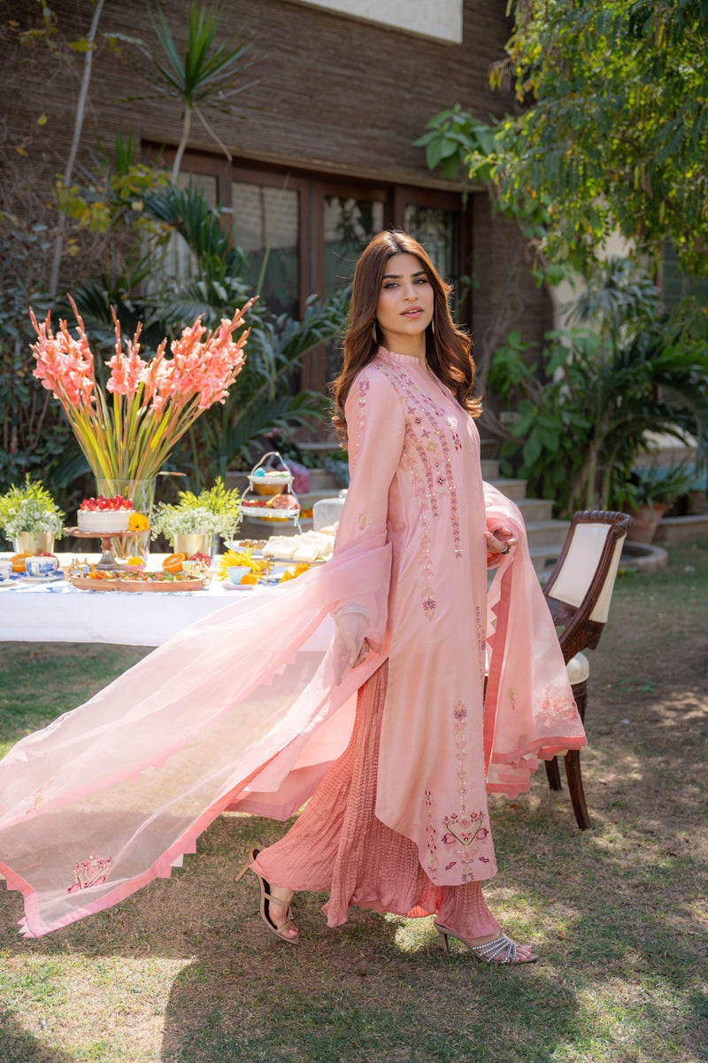 Wahaj M Khan | Pari Collection | Peach pink Pari Outfit