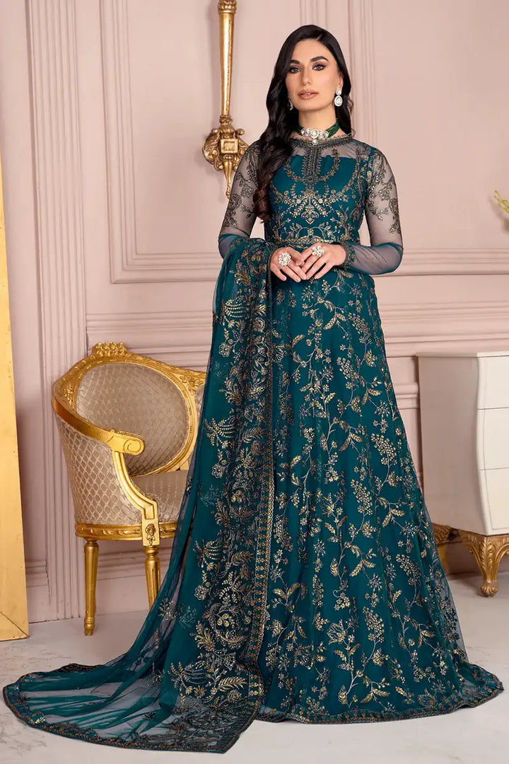 Zarif | Afreen Formals | ZA 01 EVERGREEN - Hoorain Designer Wear - Pakistani Ladies Branded Stitched Clothes in United Kingdom, United states, CA and Australia