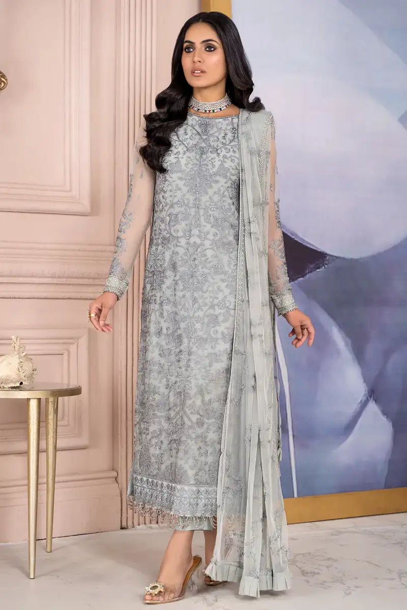 Zarif | Afreen Formals | ZA 02 STEEL GREY - Pakistani Clothes for women, in United Kingdom and United States