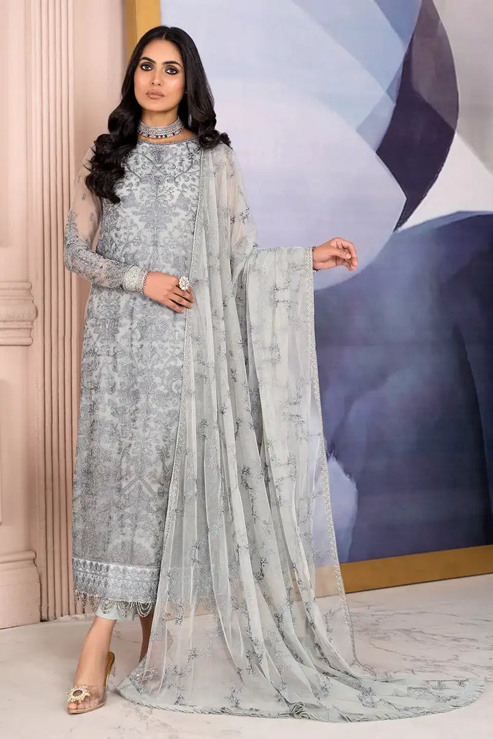 Zarif | Afreen Formals | ZA 02 STEEL GREY - Pakistani Clothes for women, in United Kingdom and United States