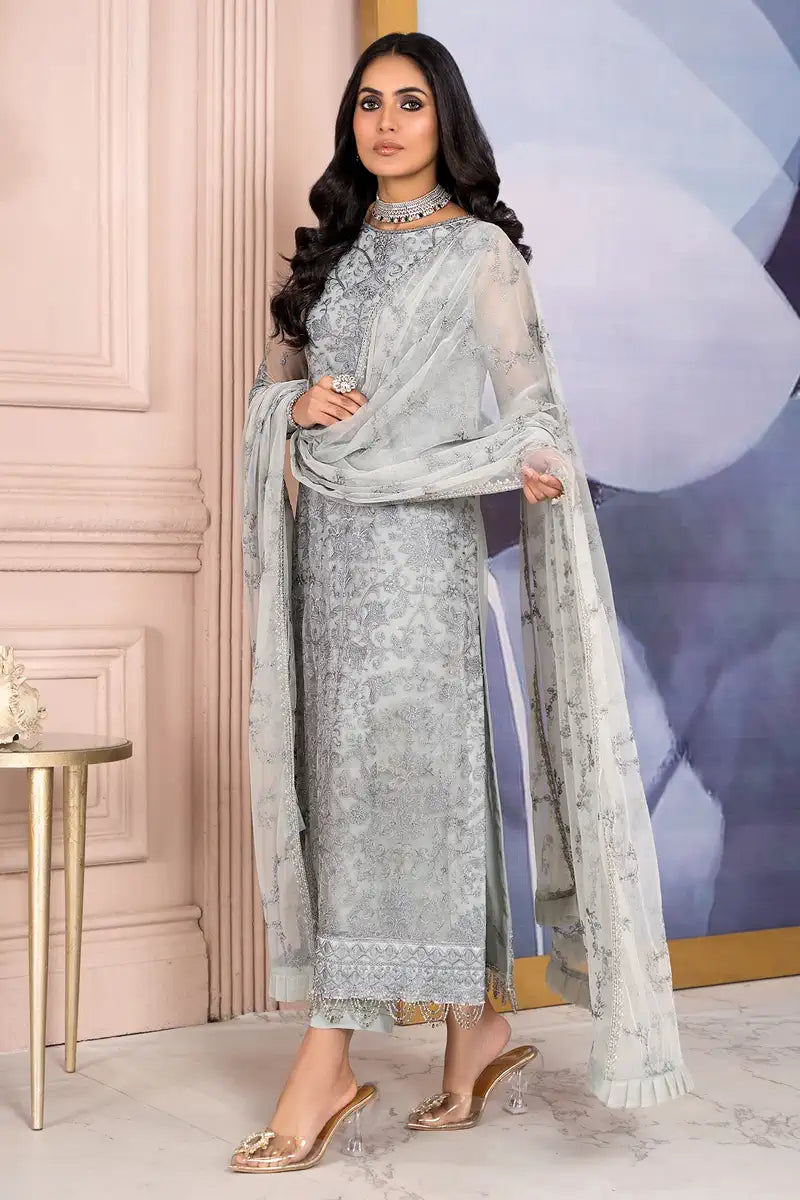 Zarif | Afreen Formals | ZA 02 STEEL GREY - Pakistani Clothes for women, in United Kingdom and United States